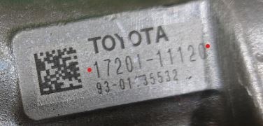 маркировка турбины Toyota