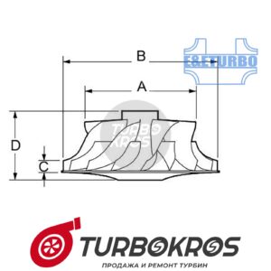 Колесо компрессии для турбины ABB RR151