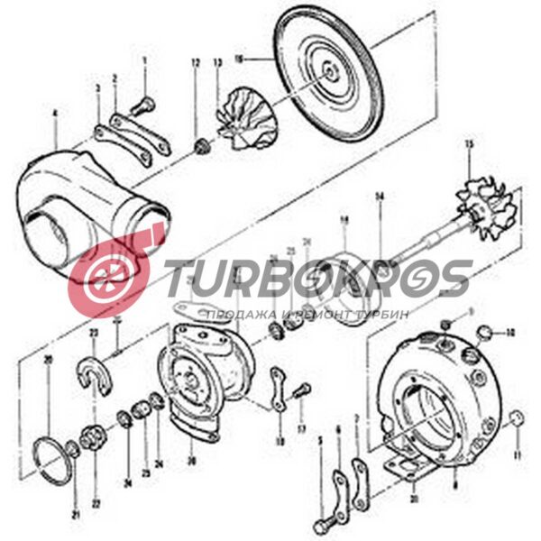 1982-98 Ford Baudouin Ship TW4104 Turbo 466210-0002