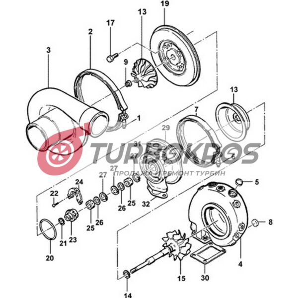 1995- Detroit Diesel Marine UTW7803 Turbo 707728-0003